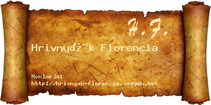 Hrivnyák Florencia névjegykártya